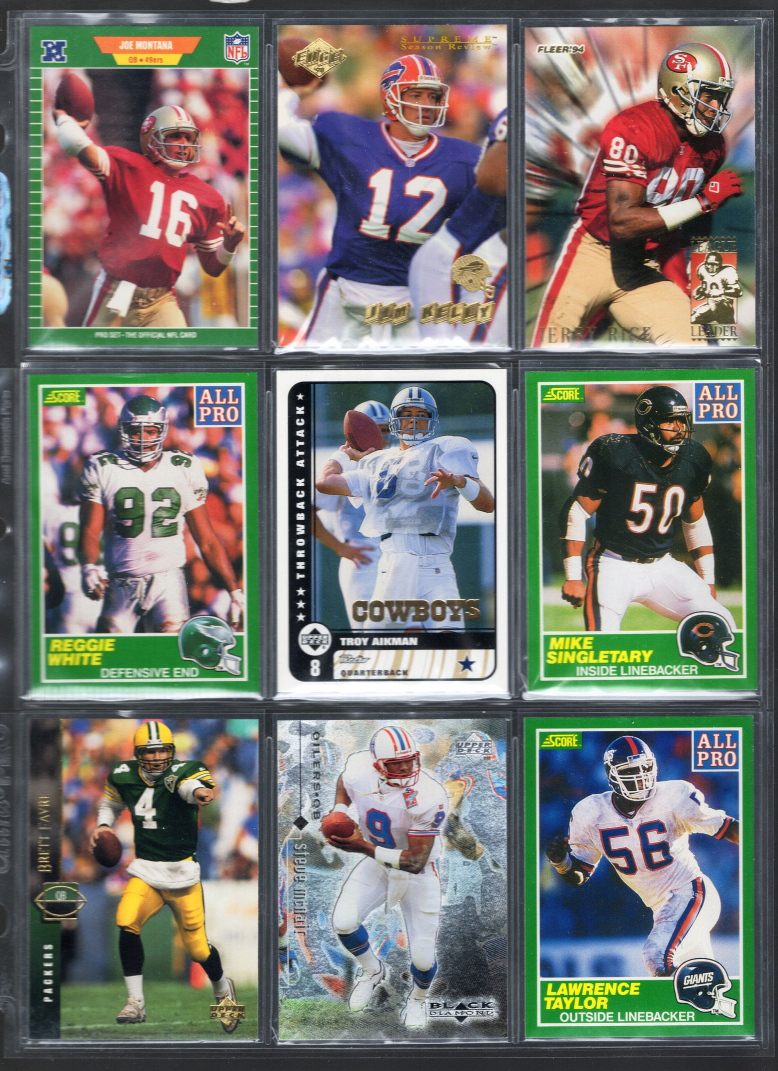 9 - Vintage Score, Pro-Set, Upper Deck, & Fleer NFL Trading Cards of Stars & Hall of Famers, Joe (1 of 2)