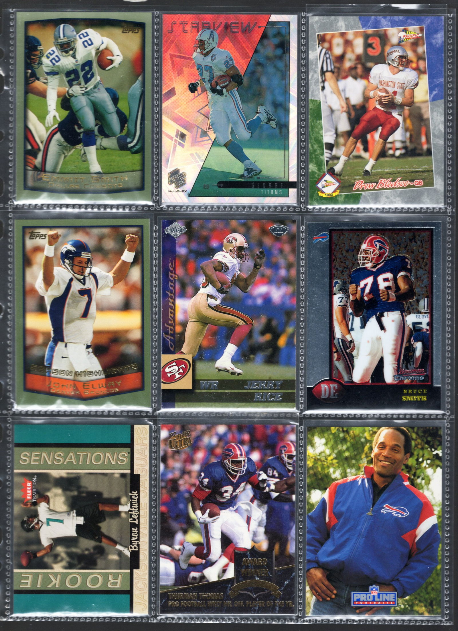 9 - Vintage Topps, Pacific, Upper Deck, & Fleer NFL Trading Cards of Stars & Hall of Famers, Emmitt (1 of 2)