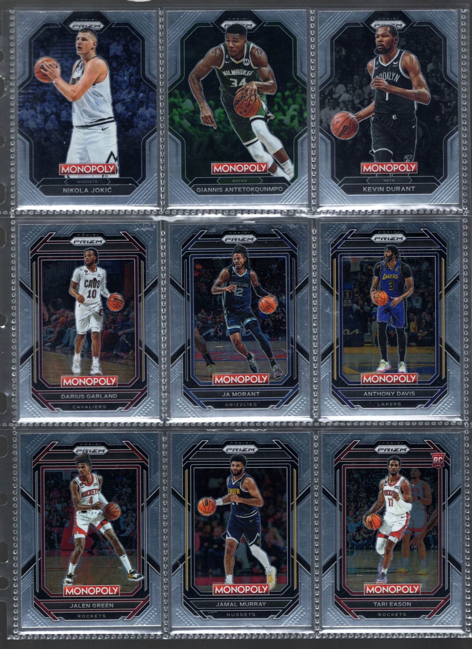 9 - Panini NBA Trading Cards, Giannis Antetokuonmpo, Anthony Davis, Nikola Jokic, Ja Morant, Kevin (1 of 2)