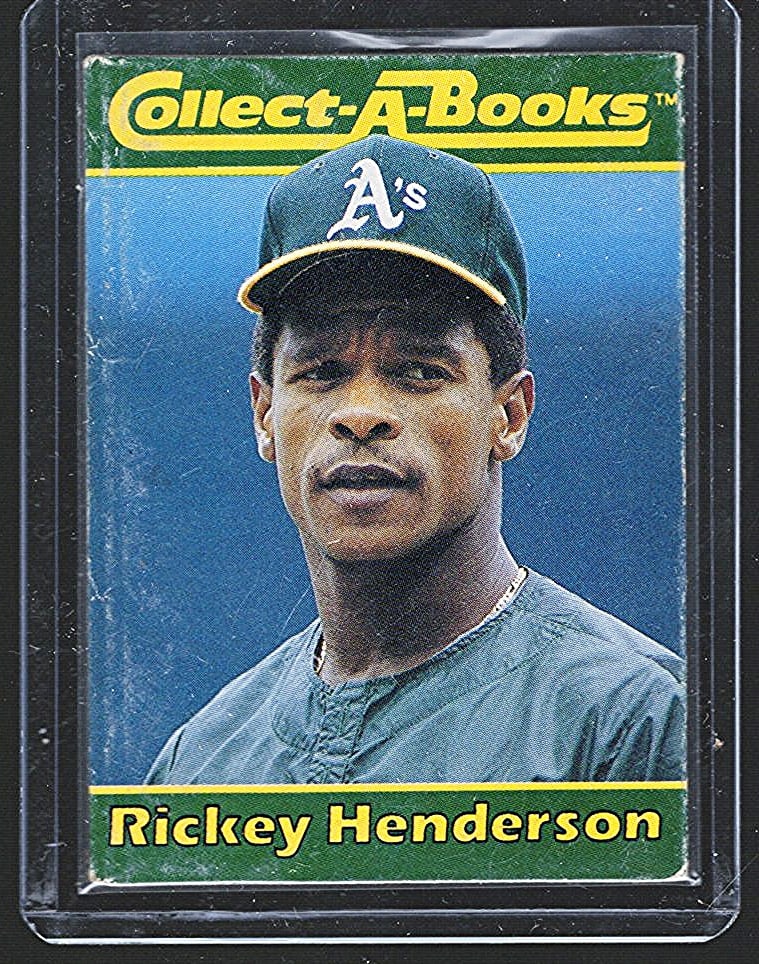 1990 CMC Collect-A-Books MLB Trading Cards, All Stars & Hall of Famers: Rickey Henderson: Topps Baseball MLB Trading & Sports Cards, Sports Cards for Sale Near Me, World Series & Hall of Fame Players Memorabilia, Refractors, X-Fractors, Numbered, SP, SSP, Valuable Auction Memorabilia Lots 