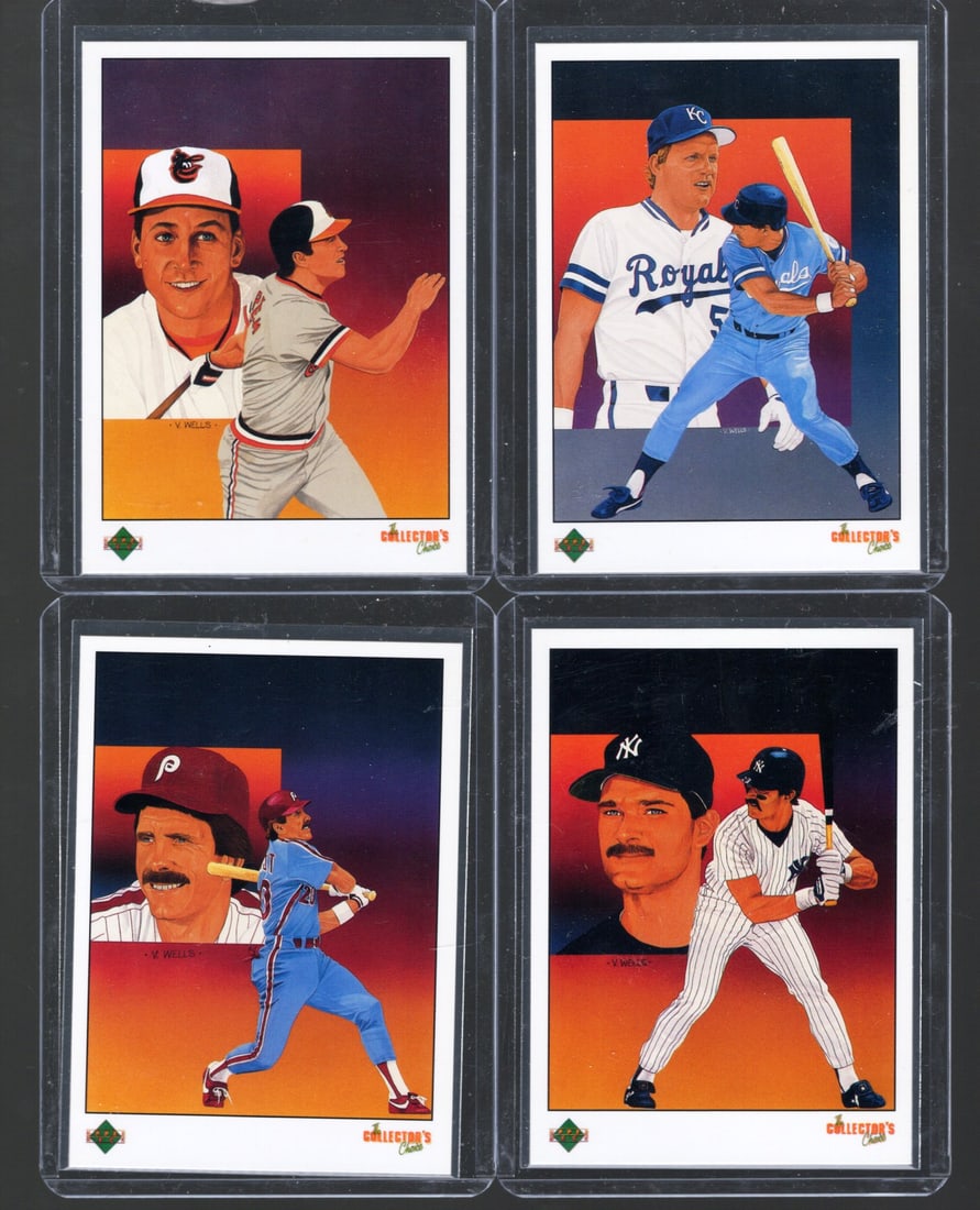 4 - 1989 Upper Deck Checklist MLB Trading Cards, All Stars & Hall of Famers: Ripken, Brett, (1 of 2)