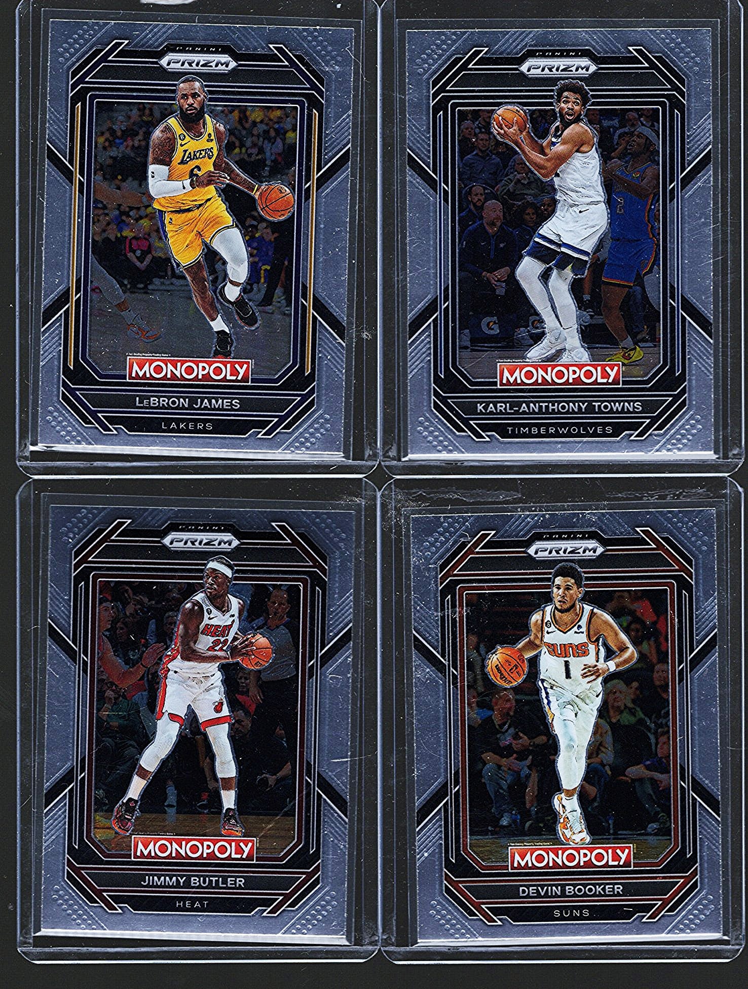 4 - 2023 Panini Prizm NBA Monopoly Trading Cards,  All Stars: James, Towns, Booker, Butler (1 of 2)