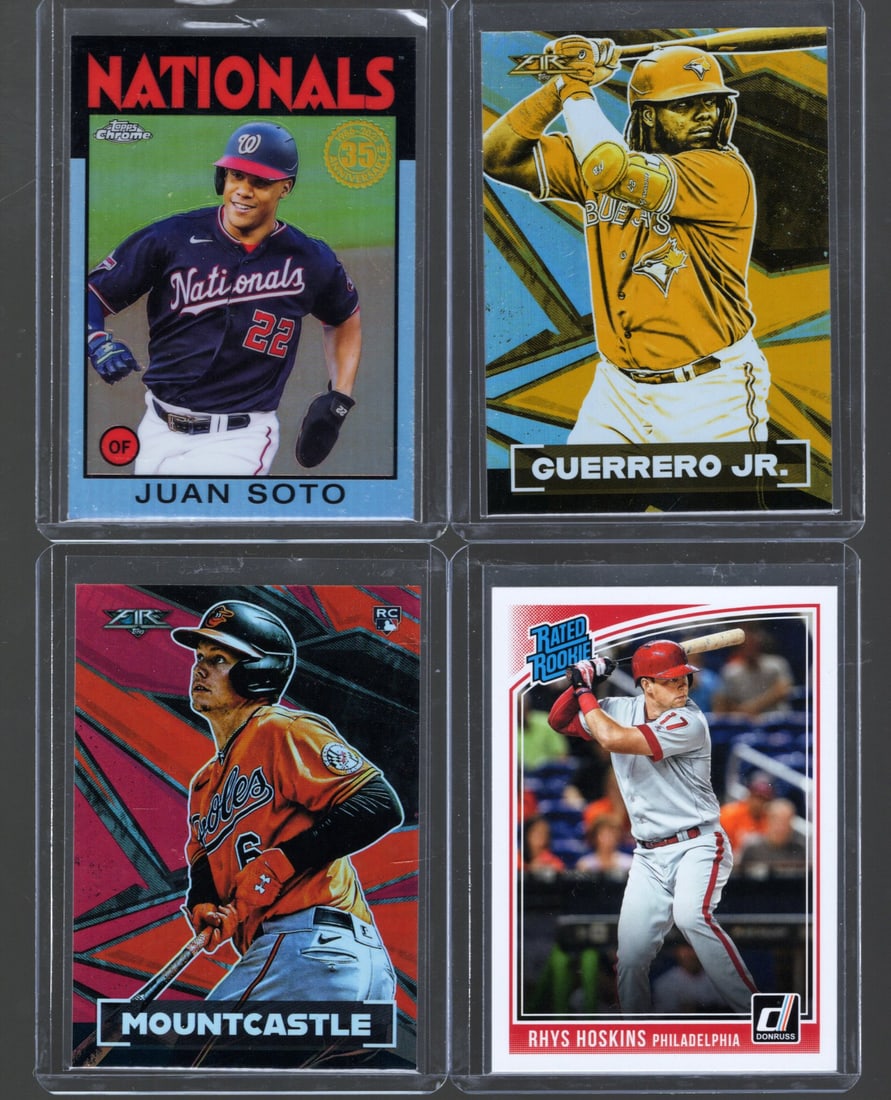 4 - 2021 & 2018 Topps & Donruss MLB Trading Cards, All Stars: Soto, Guerrero Jr, Mountcastle,: Topps Baseball MLB Trading & Sports Cards, Sports Cards for Sale Near Me, World Series & Hall of Fame Players Memorabilia, Refractors, X-Fractors, Numbered, SP, SSP, Valuable Auction Memorabilia Lots 