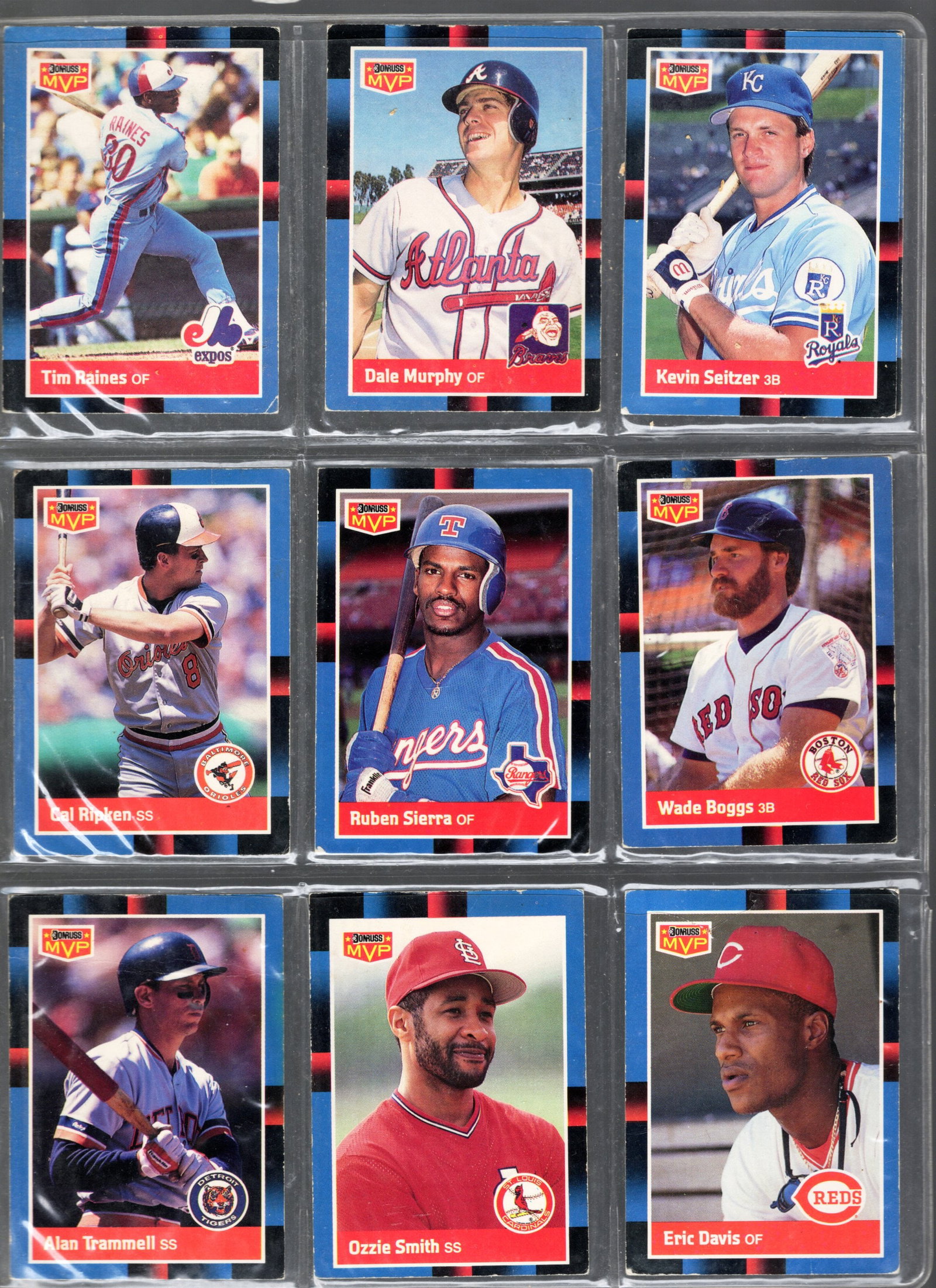 9 - 1988 Donruss MVP MLB Trading Cards, All Stars & Hall of Famers: Ripken, Boggs, Smith, Trammell,: Donruss Baseball MLB Trading & Sports Cards, Sports Cards for Sale Near Me, Prizm, Mosaic, Select, SP, SSP, Auction Memorabilia Lots for Sale On Line, World Series & Hall of Fame Players, Diamond King