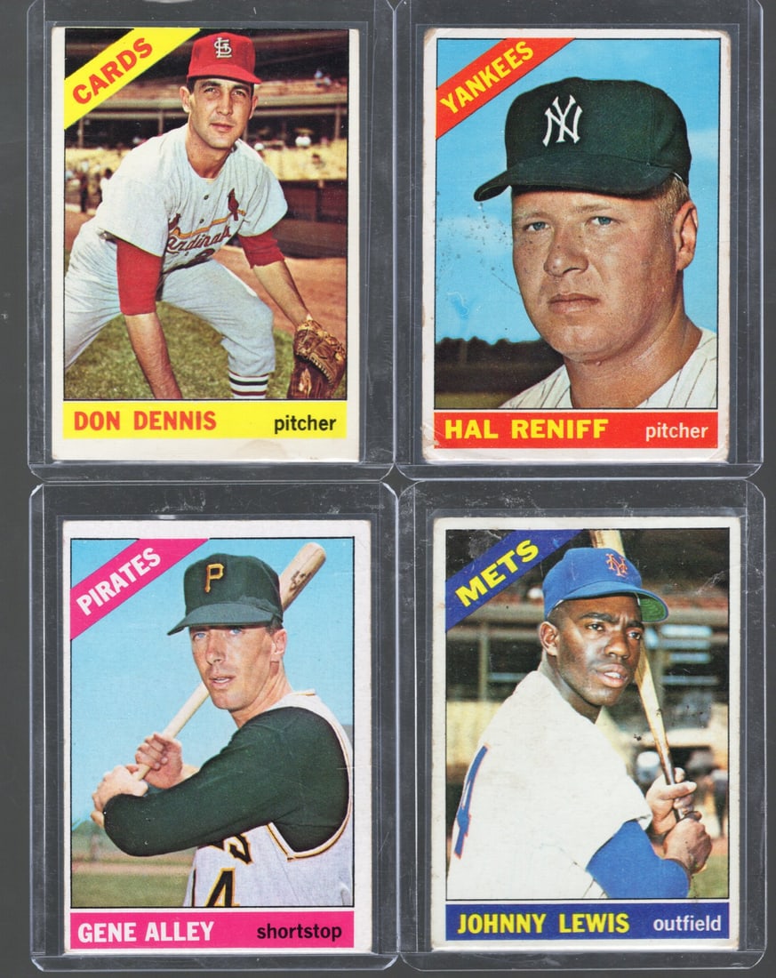4 - 1966 Topps MLB Trading Cards, Stars: Dennis, Reniff - See Pictures for Condition (1 of 2)