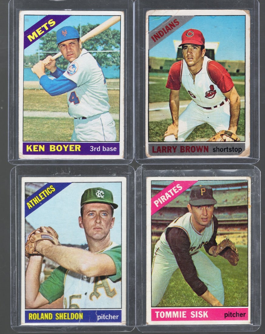4 - 1966 Topps MLB Trading Cards, Stars: Boyer, Brown, Sheldon - See Pictures for Condition (1 of 2)