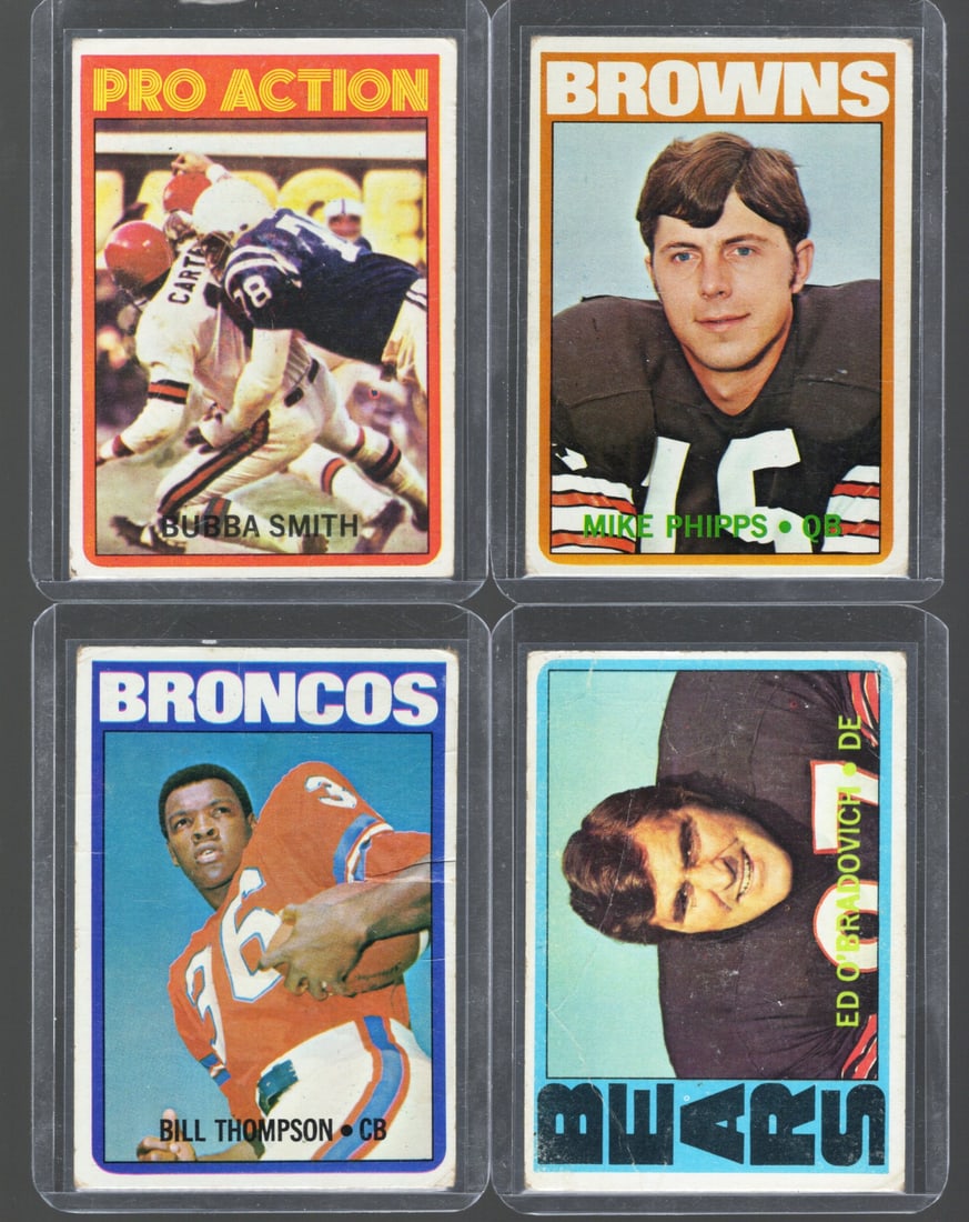 4 - 1972 Topps NFL Trading Cards, Stars: Smith, Phipps, Thompson - See Pictures for Condition (1 of 2)