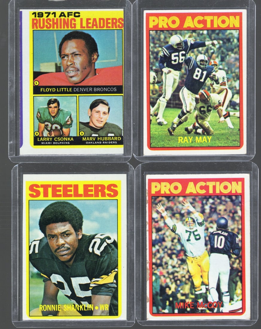 4 - 1972 Topps NFL Trading Cards, Stars: May, Shanklin, McCoy - See Pictures for Condition (1 of 2)