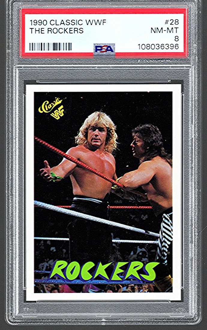 1990 Classic WWF Wrestling Trading Card, The Rockers #28, PSA Grade 8: Classic Vintage Wrestling WWF Trading & Sports Cards, Old Sports Cards for Sale Near Me, Auction Memorabilia Lots for Sale On Line, Wrestlemania Champion Wrestlers