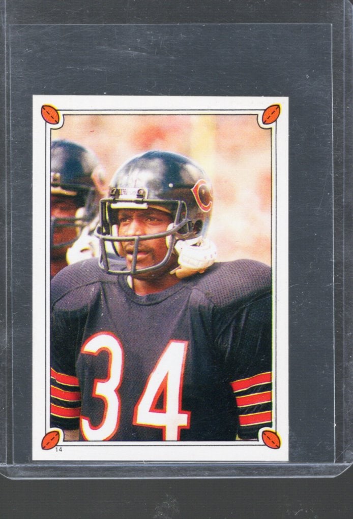 1987 Topps Stickers NFL Trading Cards, Walter Payton #14: Topps Football NFL Trading Sports Cards, Sports Cards for Sale Near Me, Super Bowl & Hall of Fame Player Cards, Resurgence, Composite, SP, SSP, Valuable Auction Memorabilia Lots For Sale On Line