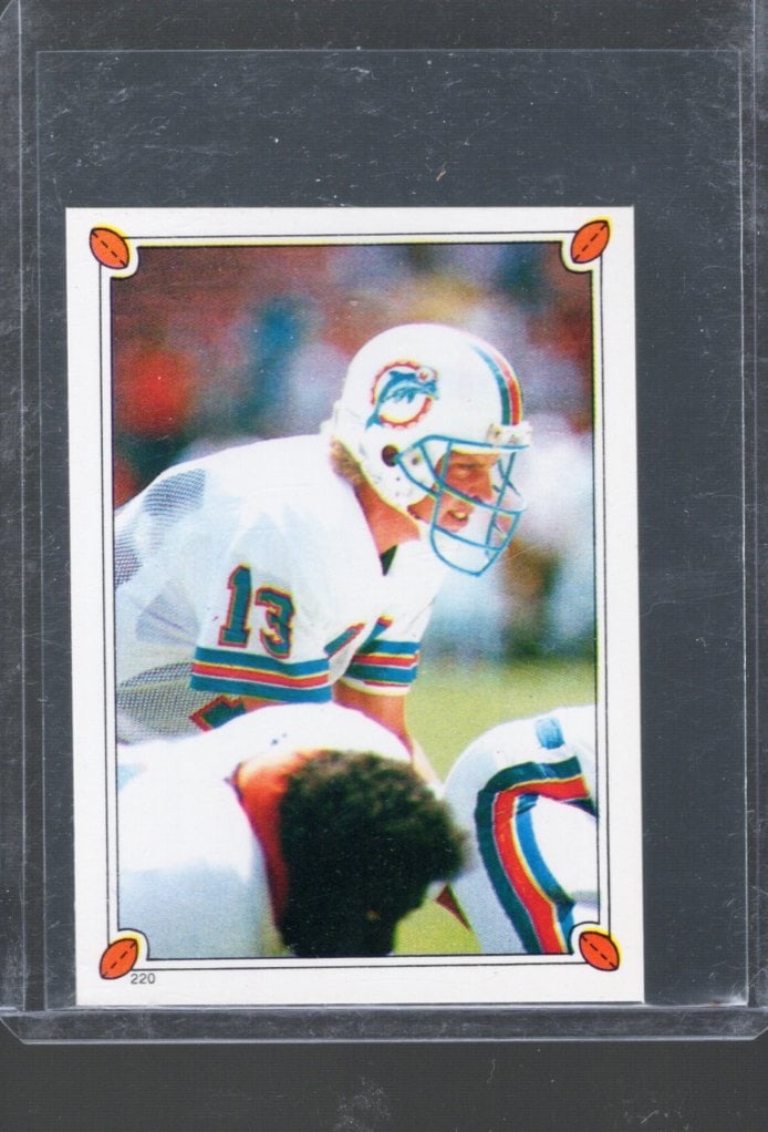1987 Topps Stickers NFL Trading Cards, Dan Marino #220: Topps Football NFL Trading Sports Cards, Sports Cards for Sale Near Me, Super Bowl & Hall of Fame Player Cards, Resurgence, Composite, SP, SSP, Valuable Auction Memorabilia Lots For Sale On Line