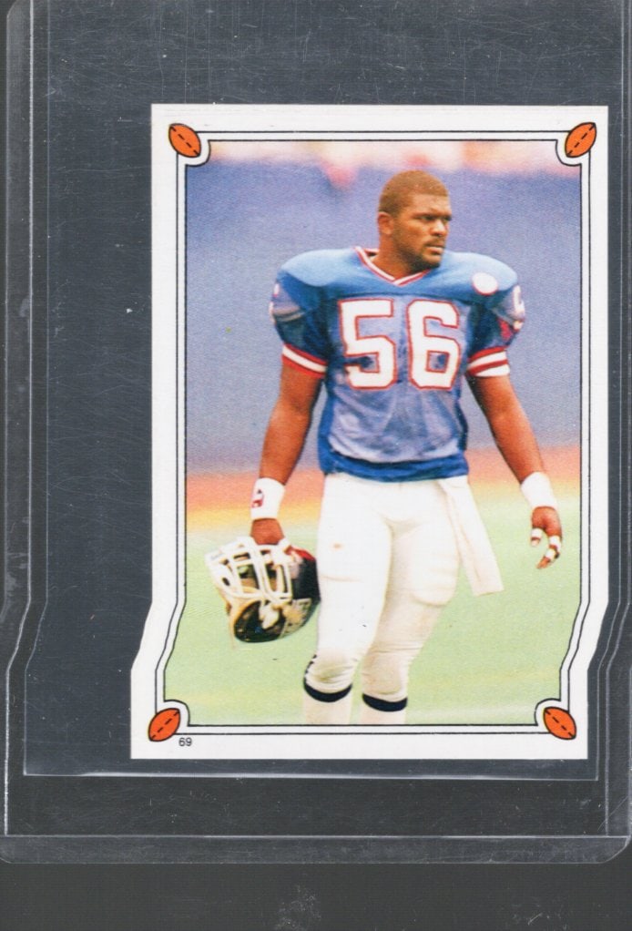 1987 Topps Stickers NFL Trading Cards, Lawrence Taylor #69: Topps Football NFL Trading Sports Cards, Sports Cards for Sale Near Me, Super Bowl & Hall of Fame Player Cards, Resurgence, Composite, SP, SSP, Valuable Auction Memorabilia Lots For Sale On Line