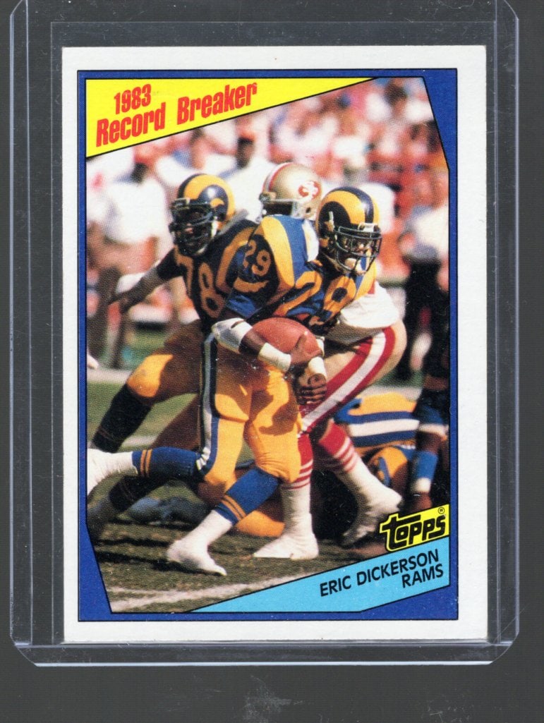 1984 Topps NFL Trading Cards, Eric Dickerson Rookie Record Breaker (1 of 2)