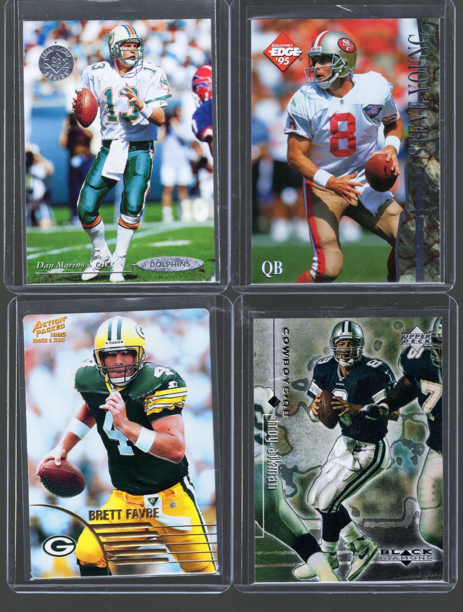 4 - 1990's NFL Trading Cards, Stars & Hall of Famers: Marino, Favre, Young, Aikman (1 of 2)