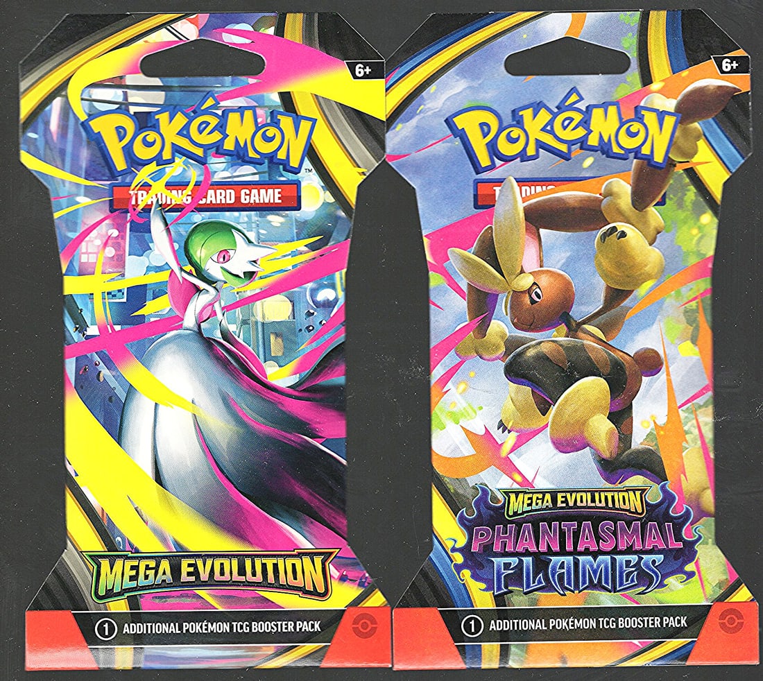 2 COUNT: 1 - 2025 Pokemon Mega Evolutions Booster Pack & 1 - 2025 Phantasmal Flames Booster Pack (1 of 1)