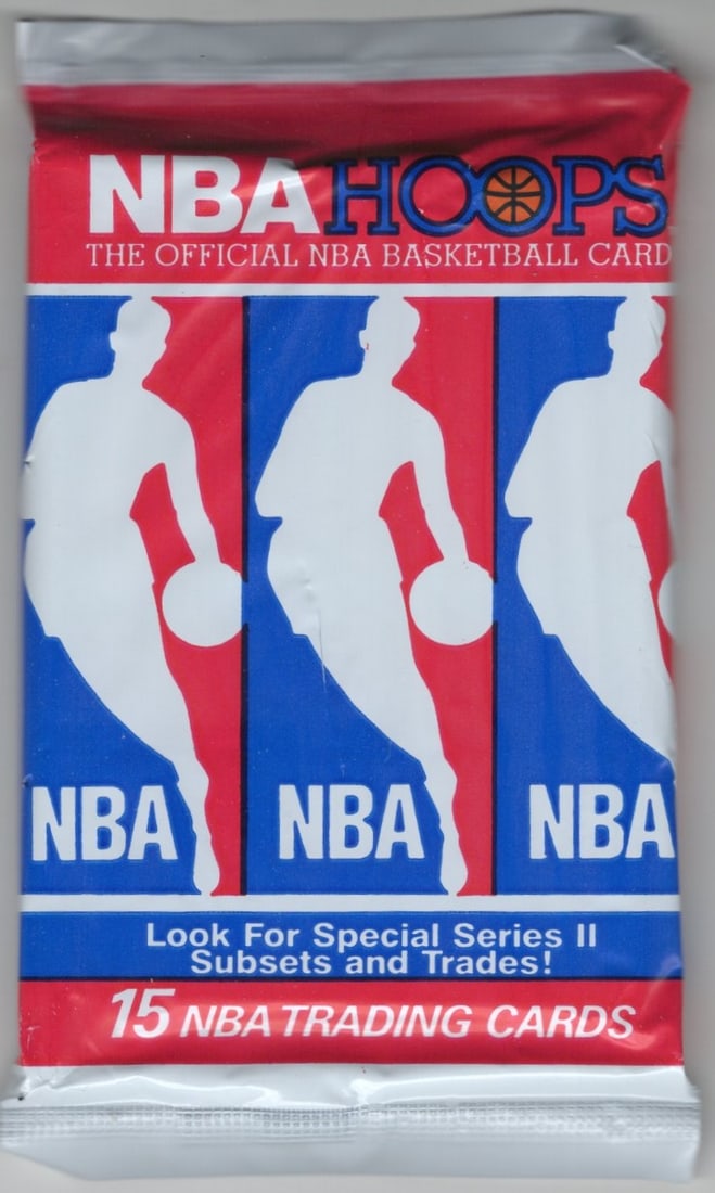 1990 NBA Hoops SERIES 2 Vintage Basketball Cards Retail Box Pack New Factory Sealed: Vintage Valuable Basketeball NBA Trading & Sports Cards Sold On Line, Michael Jordan, Chicago Bulls, David Robinson Rookie Card, Shawn Kemp Rookie Card, Magic Johnson, Larry Bird, Tim Hardaway RC, Old