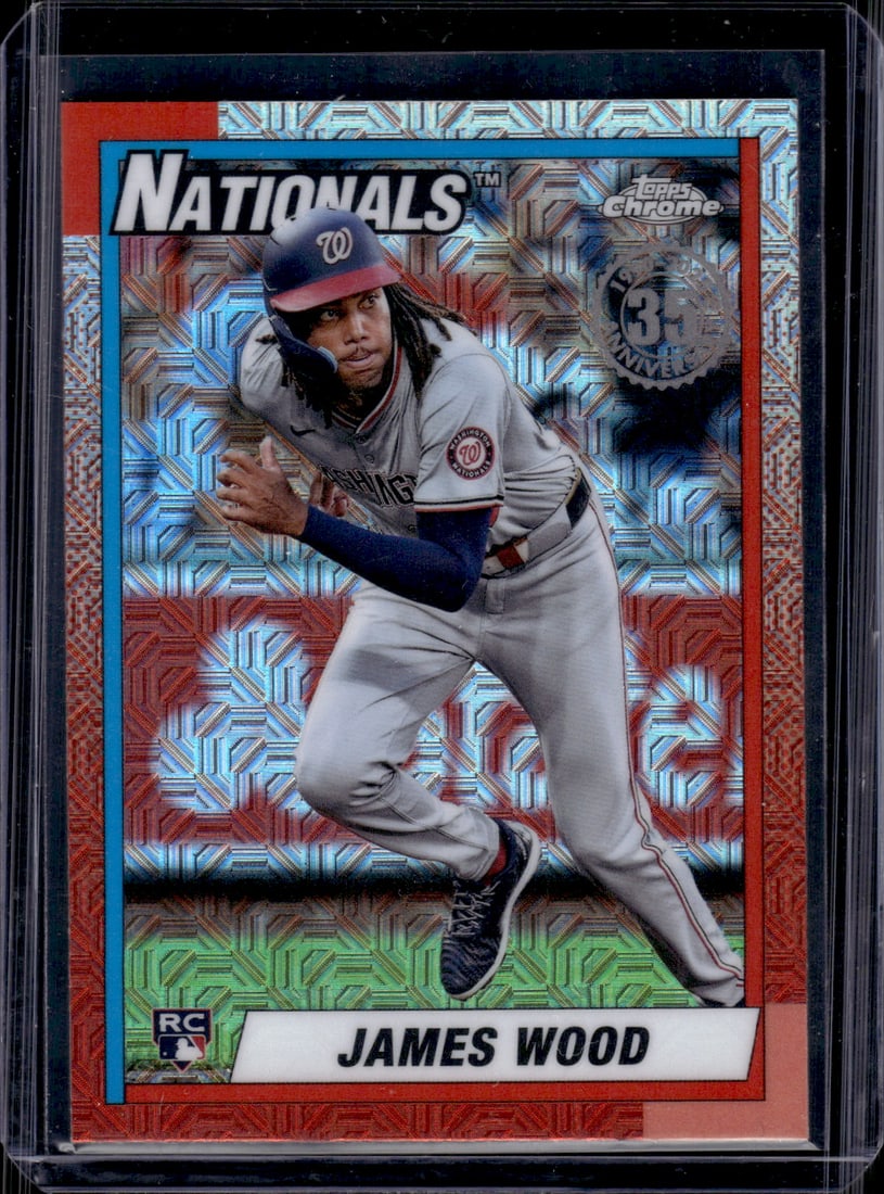 James Wood Rookie Card Silver Pack Mojo 2025 Topps Chrome #T90C-145 Nationals (1 of 2)