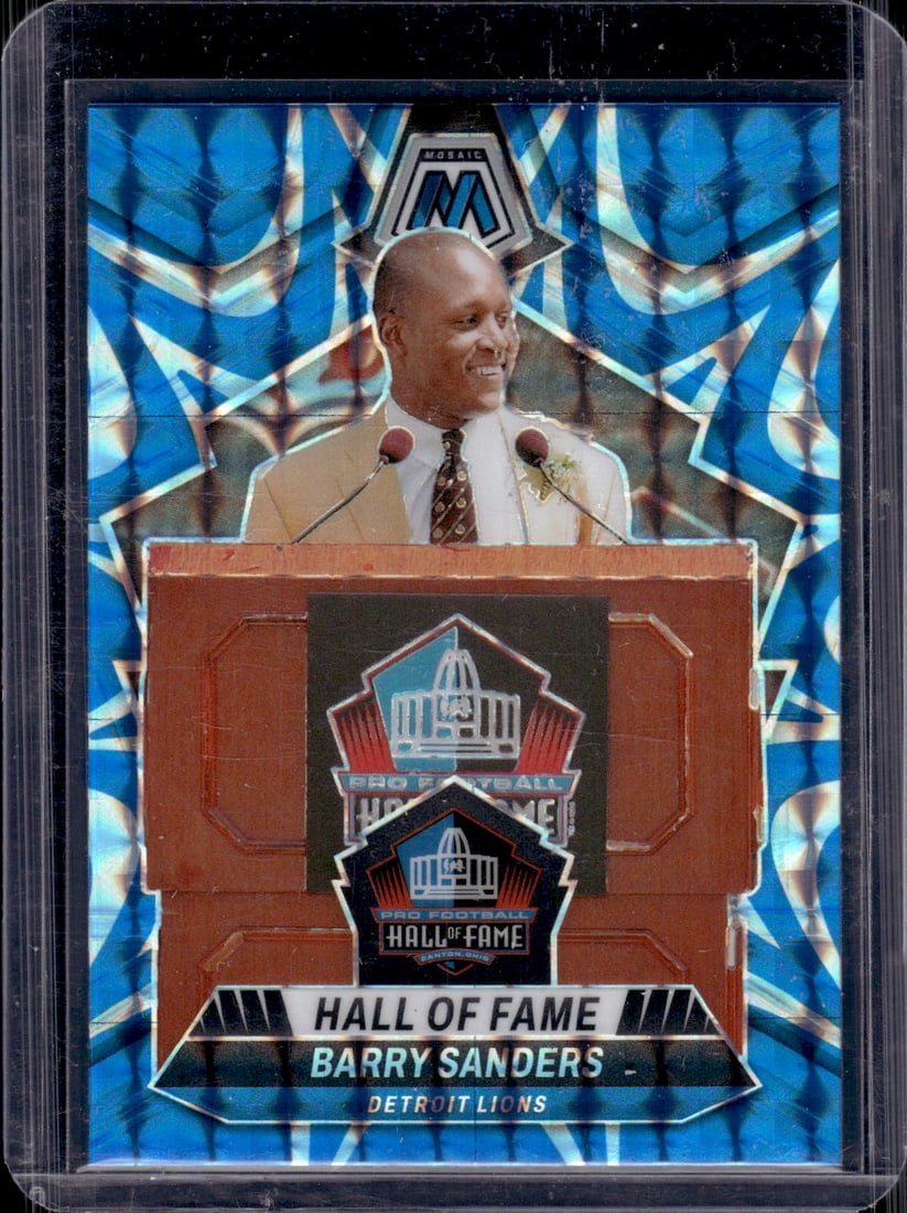 Barry Sanders Blue Reactive Prizm 2024 Mosaic #291 Detroit Lions (1 of 2)