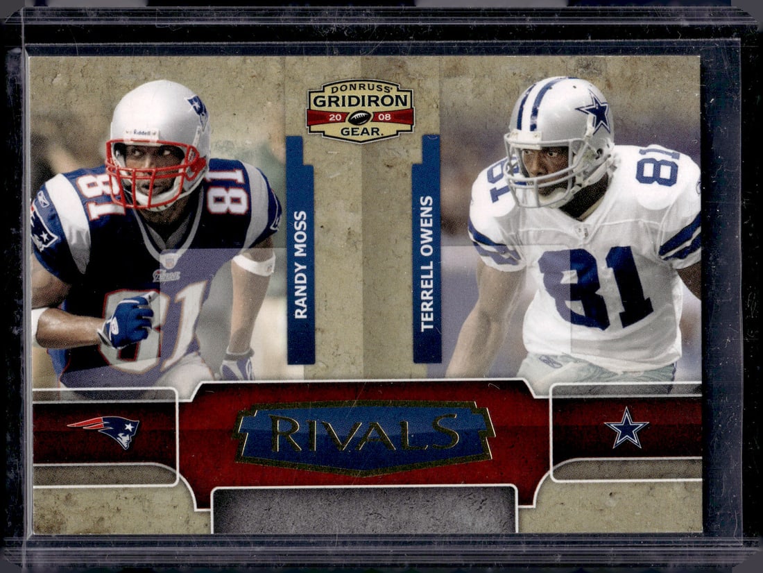 Randy Moss/Terrell Owens Rivals /500 2008 Donruss Gridiron Gear #R-1 Football Card (1 of 2)