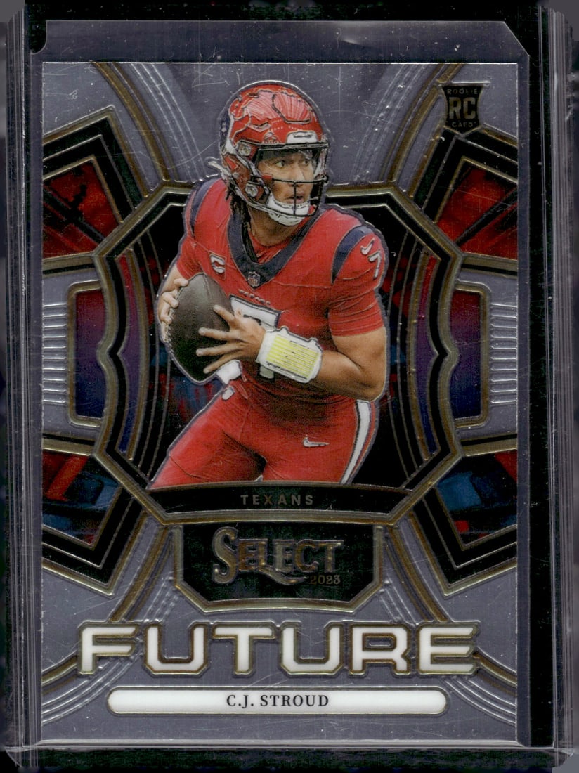 Cj Stroud Rookie Card Future 2023 Select #FUT-CST Houston Texans: Panini Select, Prizm, Mosaic, Contenders, Zenith, Phoenix, Illusions, Absolute, Rookie NFL Sports Trading Cards, SP, SSP, Cards, Football Cards for Sale Near Me, Superbowl & Hall of Fame Player Cards,