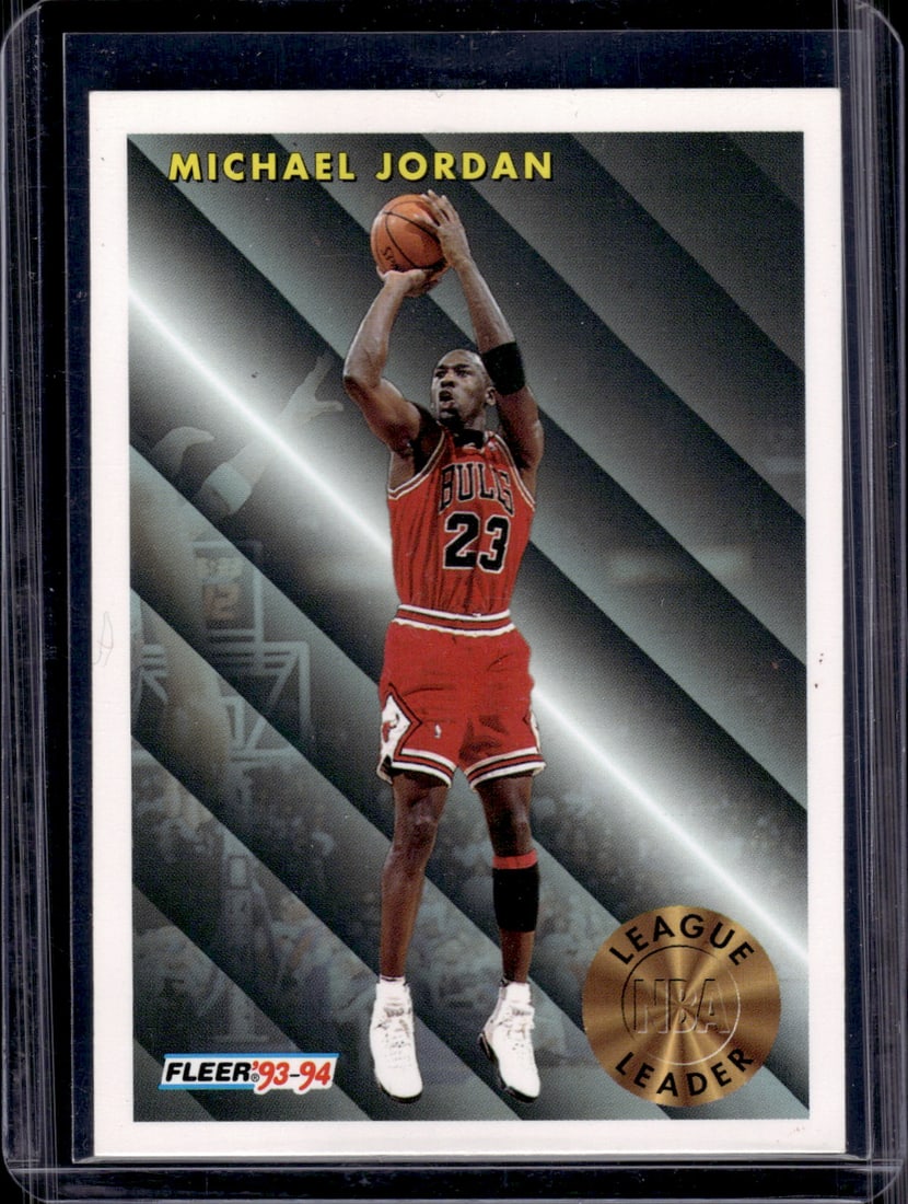 Michael Jordan League Leader 1993-94 Fleer #224 Chicago Bulls: Fleer Vintage Basketball NBA Trading & Sports Cards, NBA Championship & Hall of Fame Player Cards, Valuable Auction Memorabilia Lots Sold On Line, Old Sports Cards for Sale Near Me