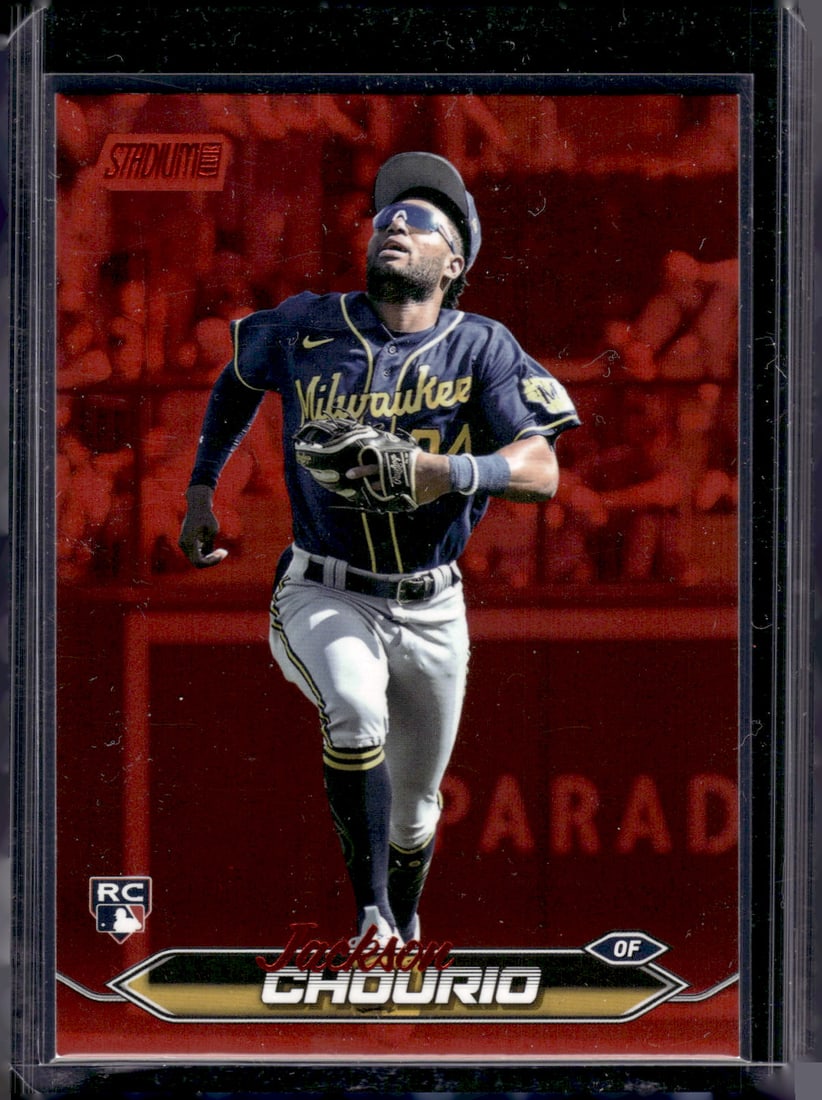 Jackson Chourio Rookie Card Red Foil 2024 Topps Stadium Club #184 Brewers: Topps Baseball MLB Trading & Sports Cards, Sports Cards for Sale Near Me, World Series & Hall of Fame Players Memorabilia, Refractors, X-Fractors, Numbered, SP, SSP, Valuable Auction Memorabilia Lots 
