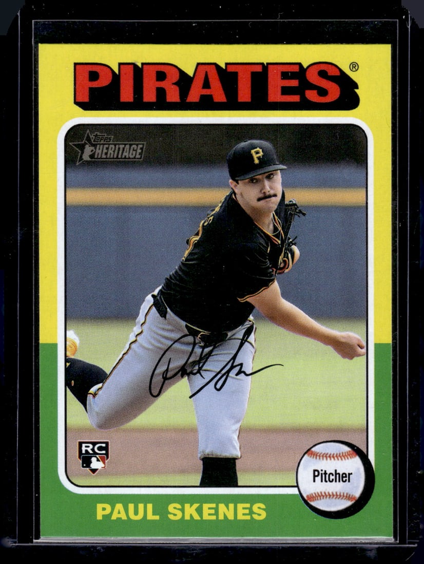 Paul Skenes Rookie Card 2024 Topps Heritage High Number #594 Pittsburgh Pirates: Topps Baseball MLB Trading & Sports Cards, Sports Cards for Sale Near Me, World Series & Hall of Fame Players Memorabilia, Refractors, X-Fractors, Numbered, SP, SSP, Valuable Auction Memorabilia Lots 