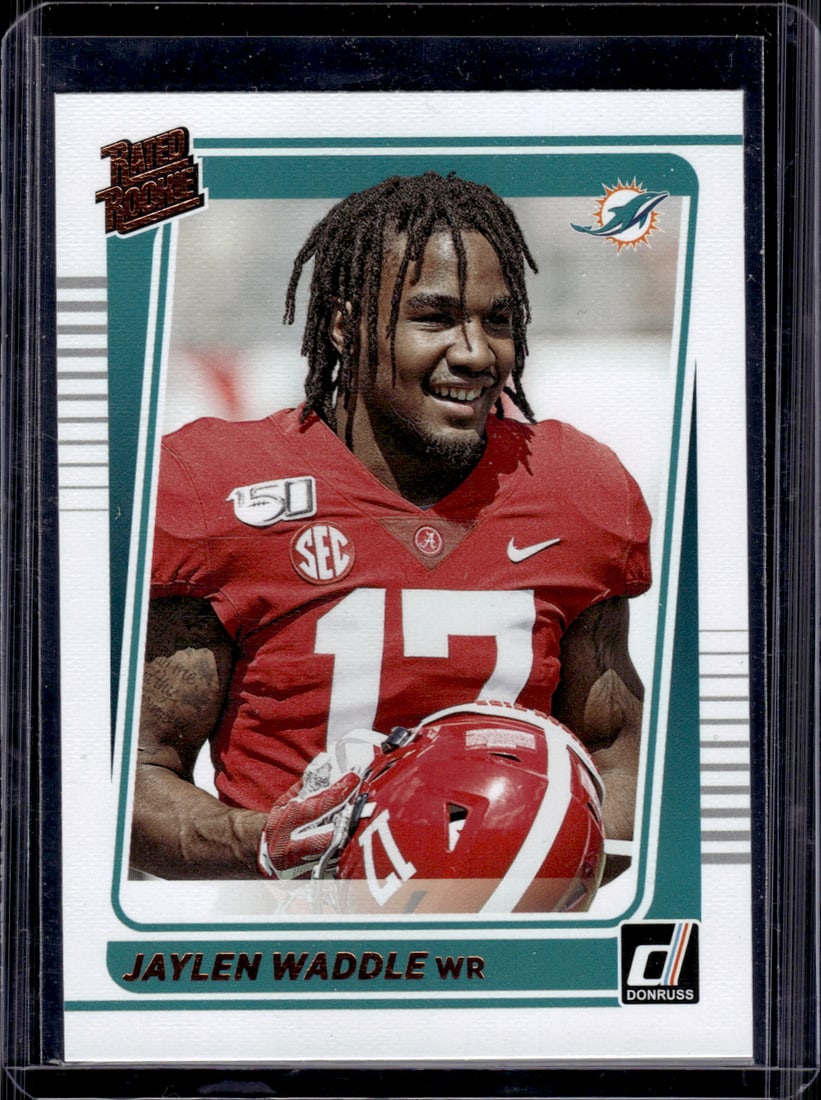 Jaylen Waddle Rookie Card Portrait 2021 Donruss #263 Miami Dolphins (1 of 2)