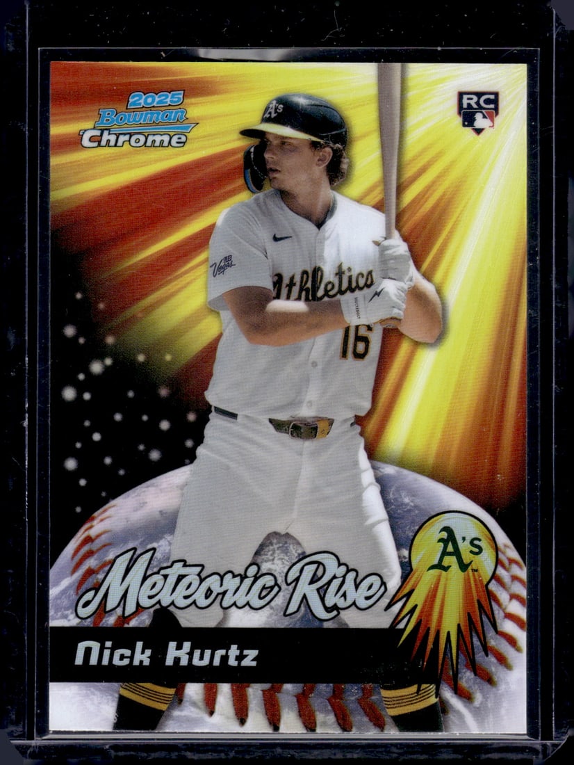 Nick Kurtz Rookie Card Meteoric Rise 2025 Bowman Chrome #MR-7 Oakland (1 of 2)