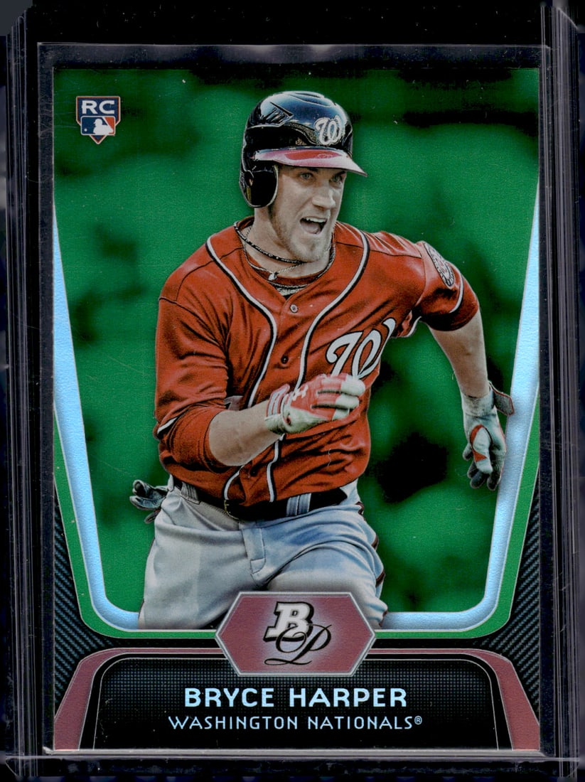 Bryce Harper Rookie Card Green 2012 Bowman Platinum #56 Nationals, Phillies (1 of 2)
