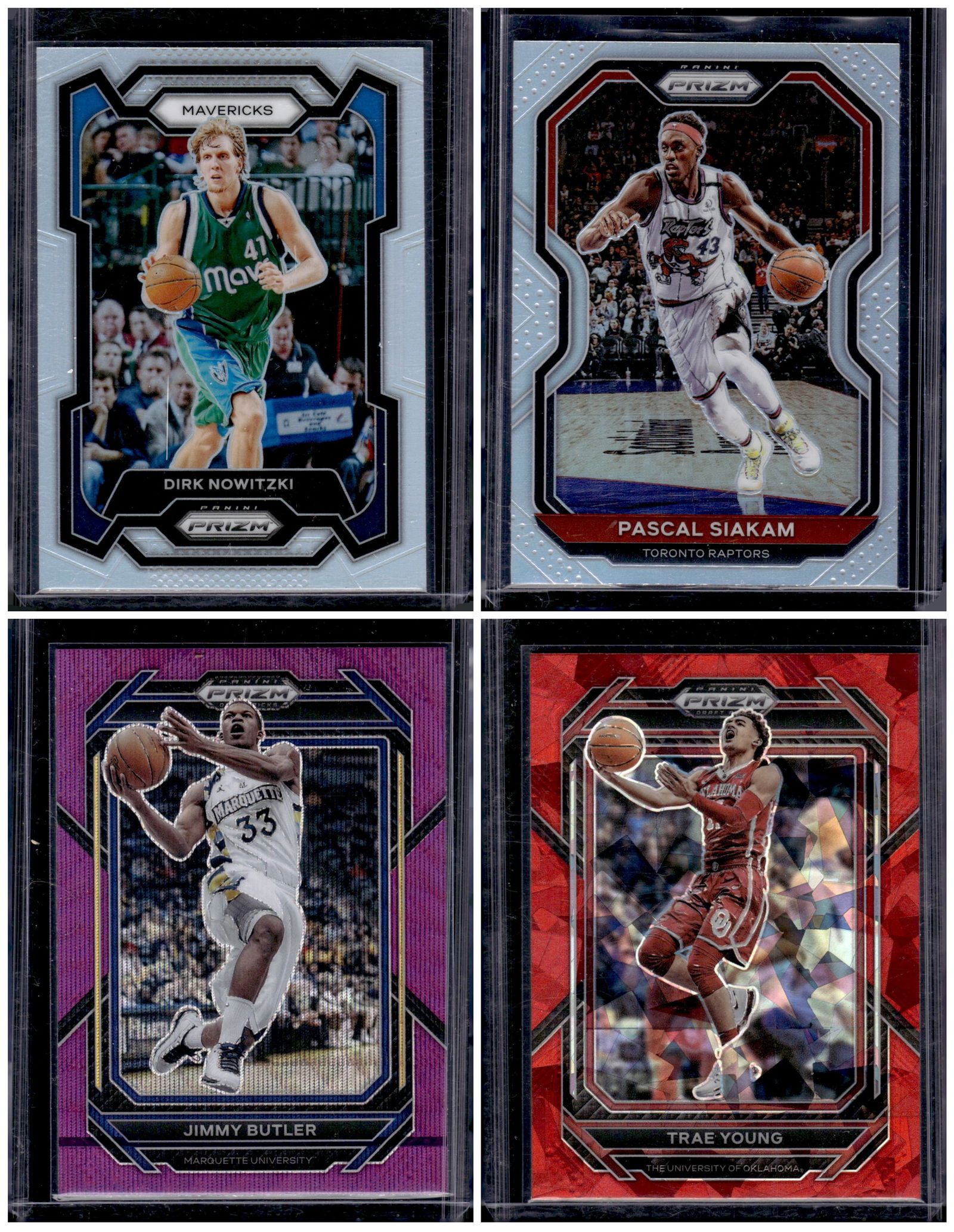 Lot of 4 Basketball Silvers, Waves, Ices. Nowitzki, Siakam, Butler, Young (1 of 2)