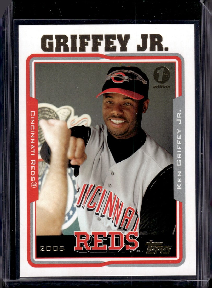Ken Griffey Jr. 1st Edition 2005 Topps #440 Reds, Mariners: Topps Baseball MLB Trading & Sports Cards, Sports Cards for Sale Near Me, World Series & Hall of Fame Players Memorabilia, Refractors, X-Fractors, Numbered, SP, SSP, Valuable Auction Memorabilia Lots 