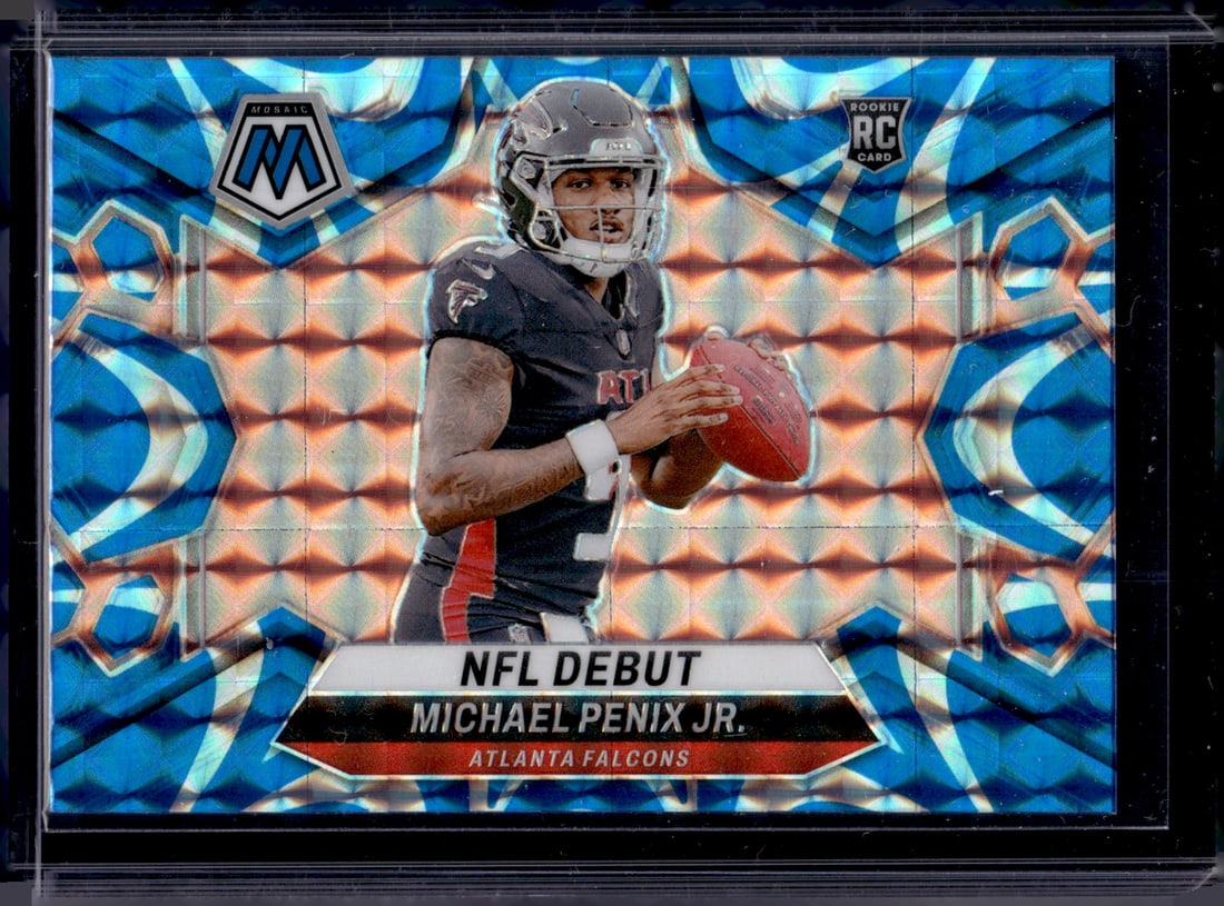 Michael Penix Jr. Rookie Card Blue Reactive Prizm 2024 Mosaic #274 Atlanta Falcons: Panini Select, Prizm, Mosaic, Contenders, Zenith, Phoenix, Illusions, Absolute, Rookie NFL Sports Trading Cards, SP, SSP, Cards, Football Cards for Sale Near Me, Superbowl & Hall of Fame Player Cards,