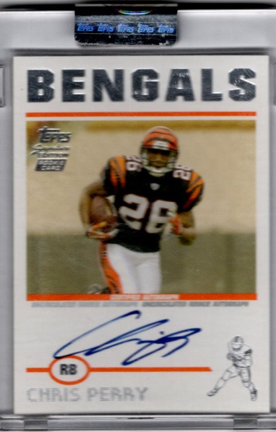 Chris Perry Rookie Auto /999 2004 Topps #26 Cincinnati Bengals: Topps Football NFL Trading Sports Cards, Sports Cards for Sale Near Me, Super Bowl & Hall of Fame Player Cards, Resurgence, Composite, SP, SSP, Valuable Auction Memorabilia Lots For Sale On Line