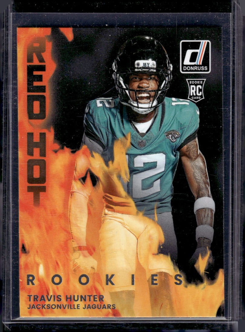 Travis Hunter Red Hot Rookies 2025 Donruss #RHR-TVH Jacksonville Jaguars: Donruss Football NLF Trading & Sports Cards, Sports Cards for Sale Near Me, Valuable Memorabilia Auction Lots Sold On Line, SP, SSP
