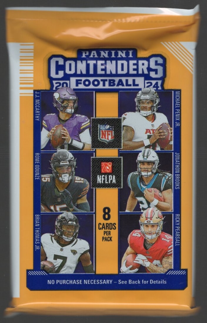 2024 Panini Contenders Football Cards BLASTER BOX PACK: Panini Rookie Football NFL Trading & Sports Cards, Rookie Cards in This Set are Jayden Daniels, Bo Nix, Drake Maye, Marvin Harrison, Jr, JJ McCarthy, Football & Sports Cards for Sale Near Me, Silver, 