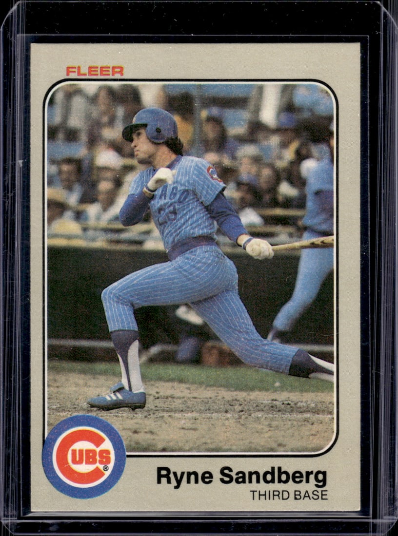 Ryne Sandberg Rookie Card 1983 Fleer #507 Chicago Cubs: Fleer Vintage Baseball MLB Trading & Sports Cards, Old Sports Cards for Sale Near Me, Auction Memorabilia Lots for Sale On Line, World Series & Hall of Fame Players