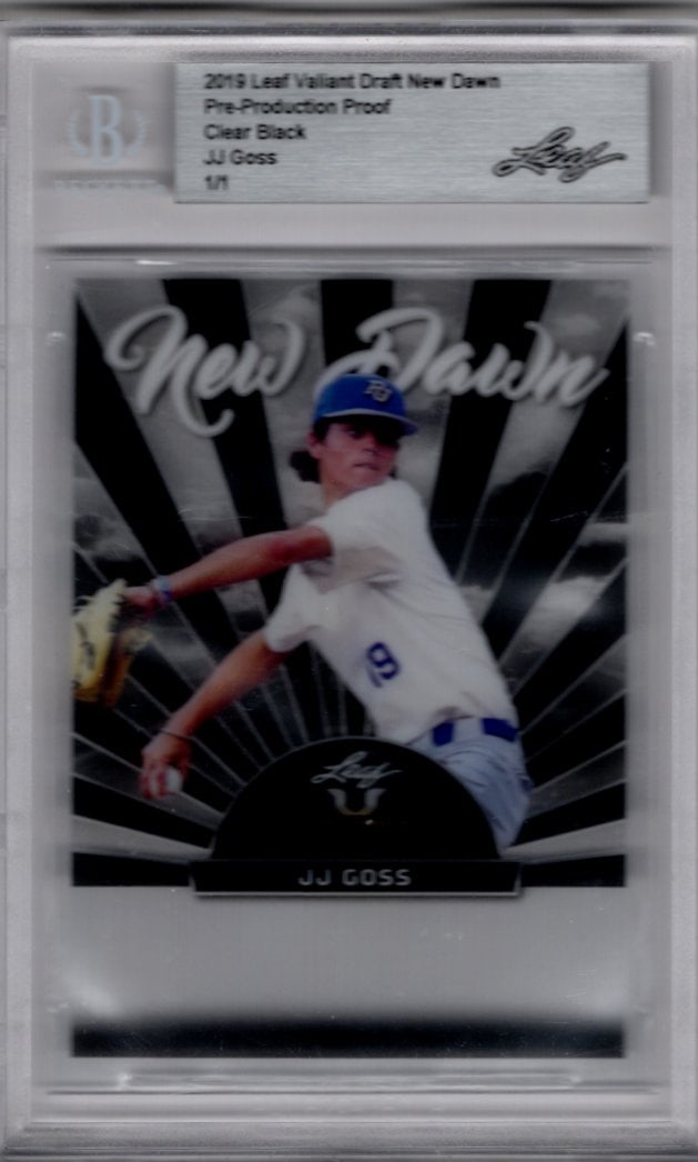 JJ Goss 1/1 2019 Leaf Valiant Draft New Dawn Clear Black (1 of 2)