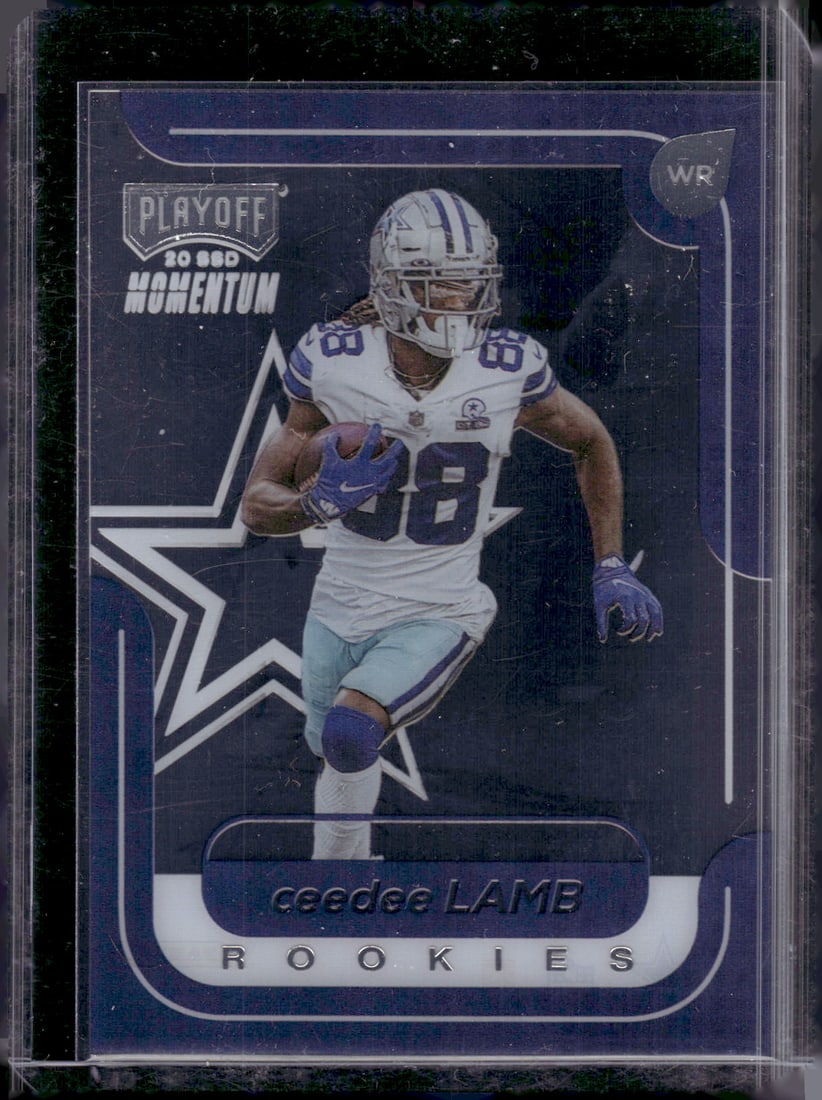 CeeDee Lamb Rookie Card Acetate 2020 Chronicles Playoff Momentum #M-12 Cowboys (1 of 2)