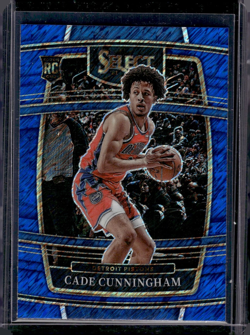 Cade Cunningham Rookie Card Blue Shimmer 2021-22 Select #11 Detroit Pistons (1 of 2)