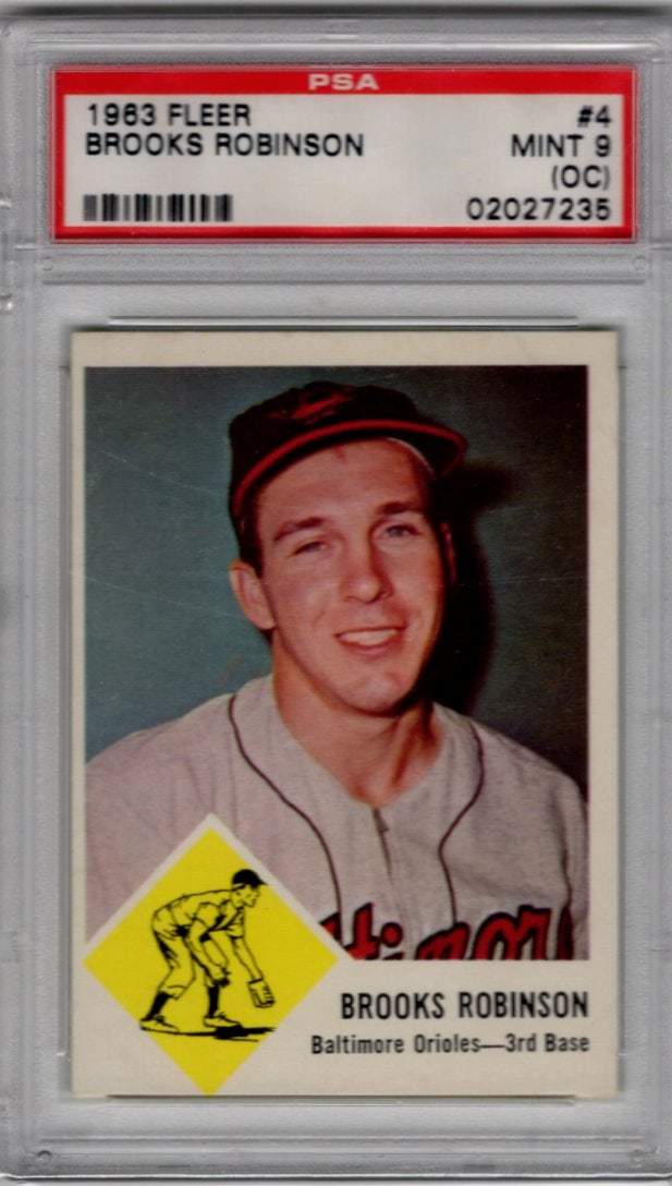 Brooks Robinson 1963 Fleer #4 PSA 9 (OC) Baltimore Orioles Vintage Baseball Card (1 of 2)