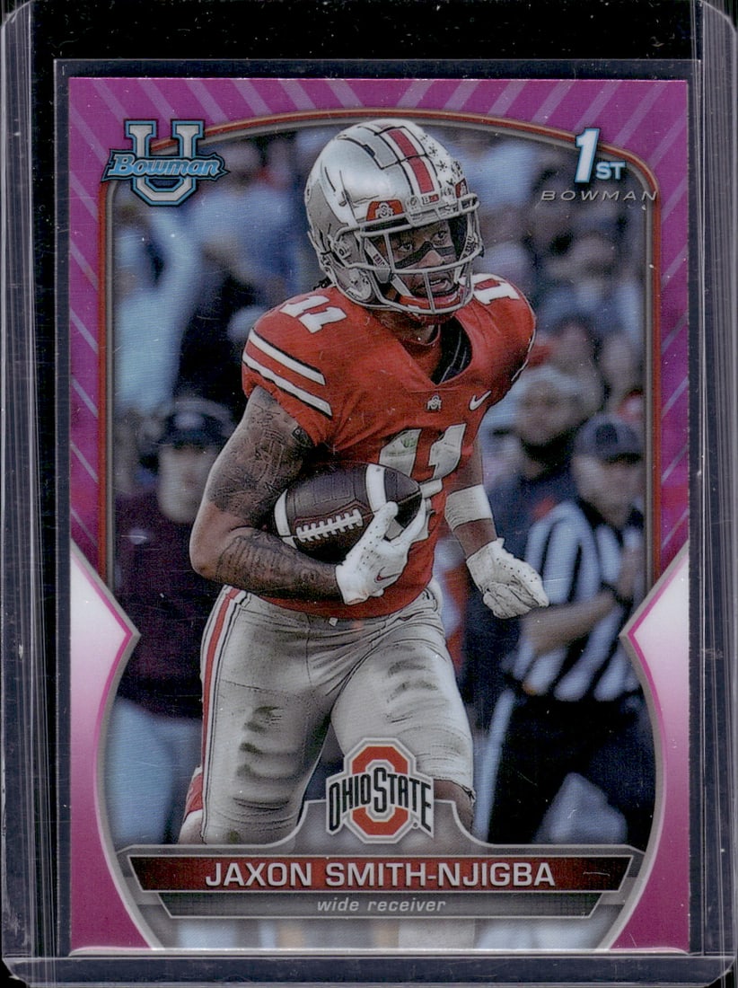Jaxon Smith-Njigba 1st Bowman Pink Refractor 2022 Bowman U Chrome #78 OSU, Seahawks (1 of 2)
