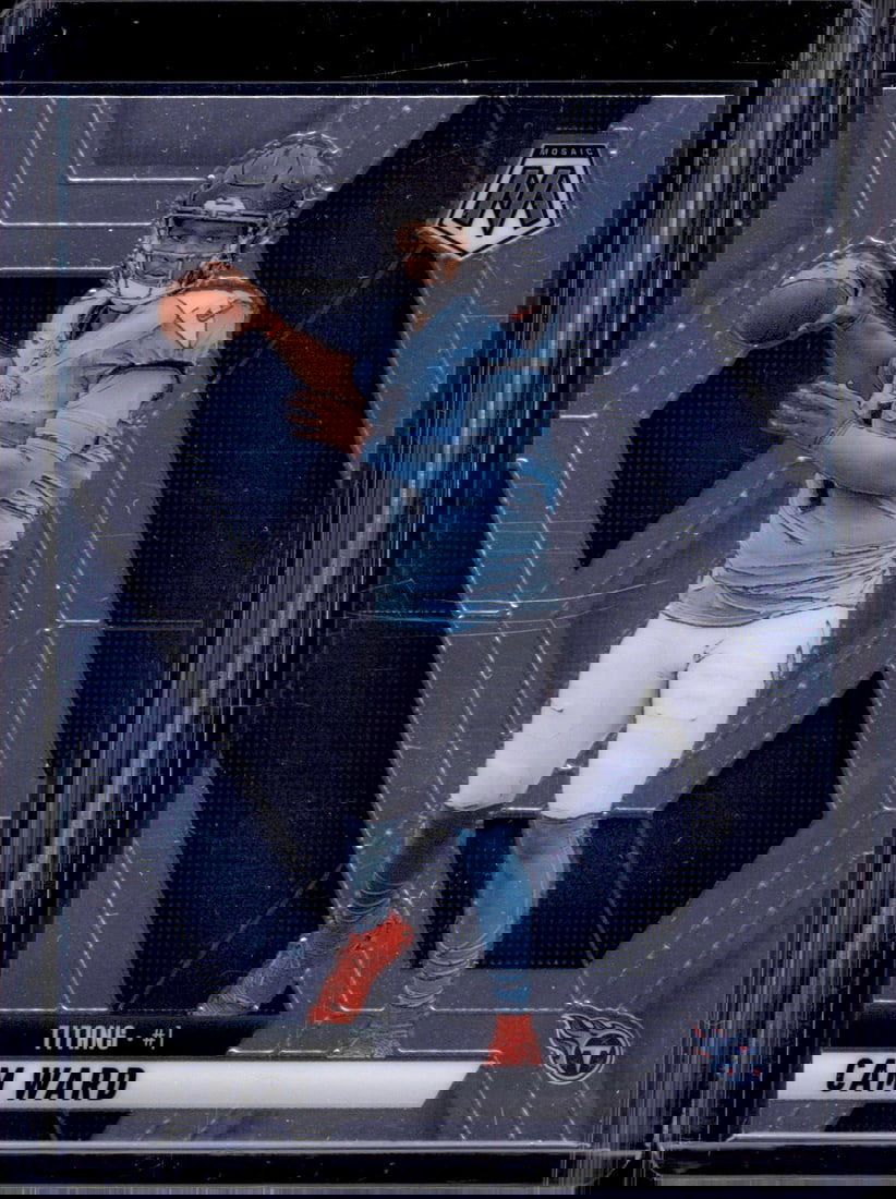 Cam Ward Rookie Card 2025 Mosaic #382 Tennessee Titans: Panini Select, Prizm, Mosaic, Contenders, Zenith, Phoenix, Illusions, Absolute, Rookie NFL Sports Trading Cards, SP, SSP, Cards, Football Cards for Sale Near Me, Superbowl & Hall of Fame Player Cards,