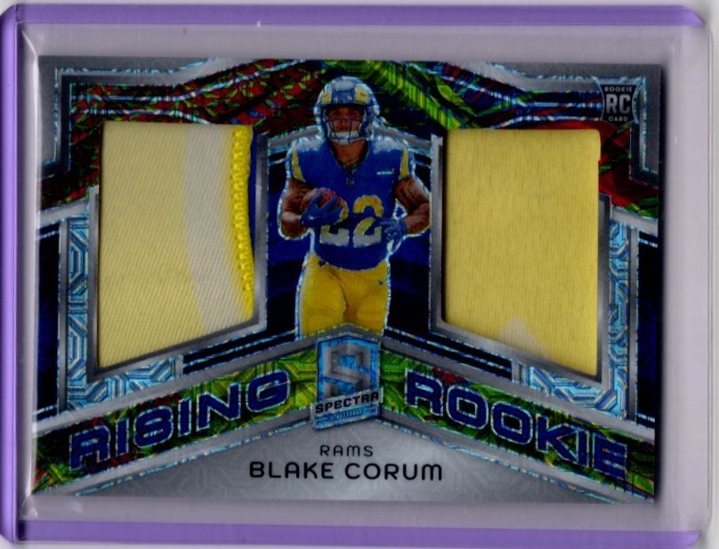 Blake Corum Rookie Card Meta Patch /25 2024 Spectra #RRM-BCM Los Angeles Rams (1 of 2)