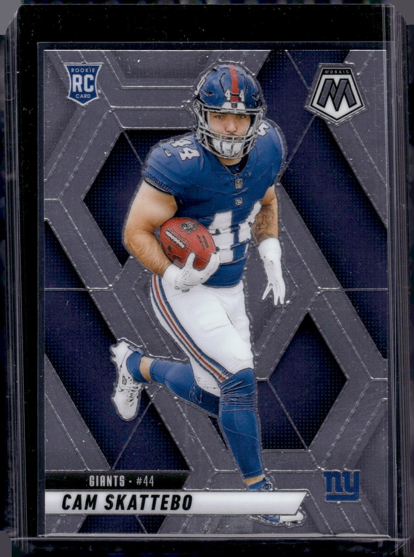 Cam Skattebo Rookie Card 2025 Mosaic #305 New York Giants: Panini Select, Prizm, Mosaic, Contenders, Zenith, Phoenix, Illusions, Absolute, Rookie NFL Sports Trading Cards, SP, SSP, Cards, Football Cards for Sale Near Me, Superbowl & Hall of Fame Player Cards,