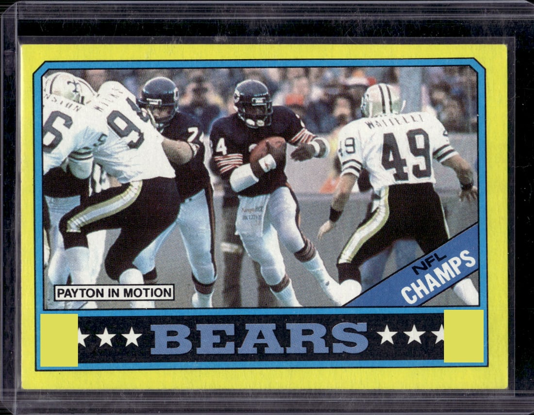 Walter Payton In Motion 1986 Topps #9 Chicago Bears (1 of 2)
