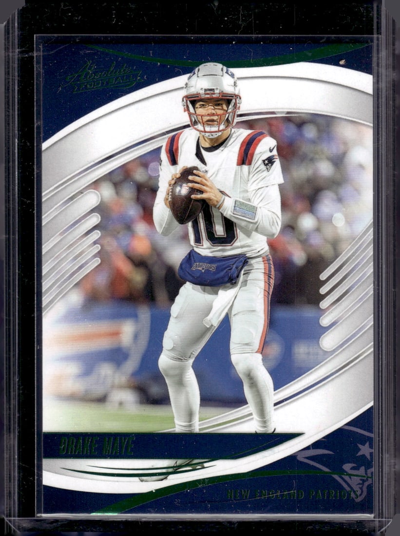 Drake Maye Green 2025 Absolute #79 New England Patriots: Panini Select, Prizm, Mosaic, Contenders, Zenith, Phoenix, Illusions, Absolute, Rookie NFL Sports Trading Cards, SP, SSP, Cards, Football Cards for Sale Near Me, Superbowl & Hall of Fame Player Cards,