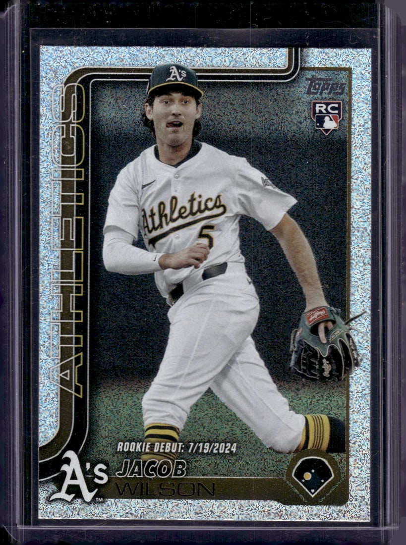 Jacob Wilson Rookie Card Sandglitter 2025 Topps Update #US180 Oakland Athletics: Topps Baseball MLB Trading & Sports Cards, Sports Cards for Sale Near Me, World Series & Hall of Fame Players Memorabilia, Refractors, X-Fractors, Numbered, SP, SSP, Valuable Auction Memorabilia Lots 
