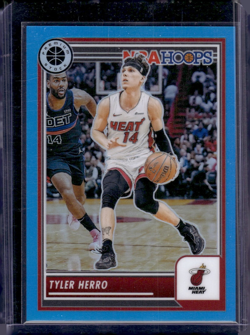 Tyler Herro Neon Blue Prizm /15 2023-24 Premium Stock #126 Miami Heat (1 of 2)