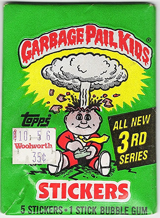 1986 Topps Vintage Garbage Pail Kids Retail Box Wax Pack - 3rd Series: Topps Trading Cards Sold on Line, Auction Lots for sale on line, Trading Card Stickers